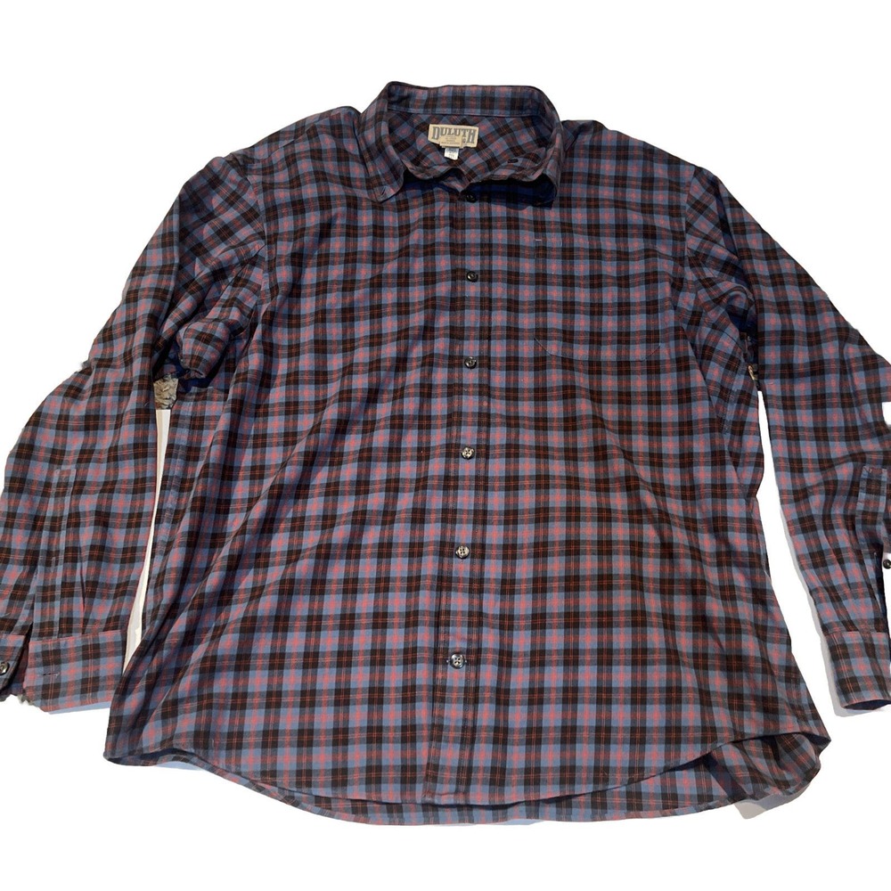 Duluth Trading Co Mens Flannel‎ Shirt Long Sleeve Button Down XL